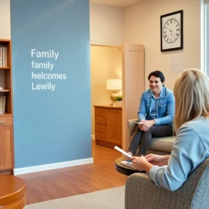 Family law office with legal books and family-oriented decor