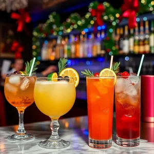 A selection of holiday cocktails served at a Birmingham bar