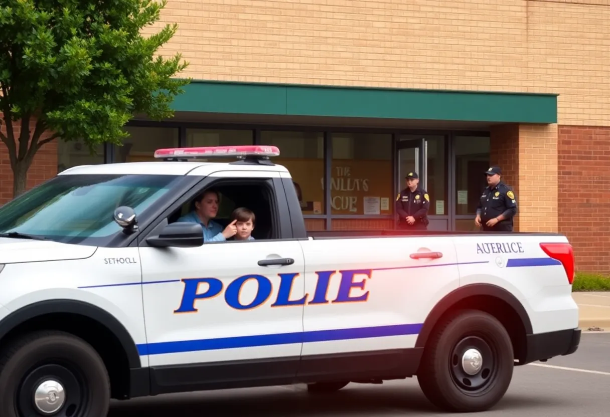 Police flood the area around Jackson-Olin High School during a lockdown