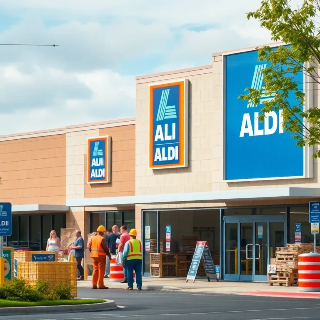 Construction of a new ALDI store in Chelsea