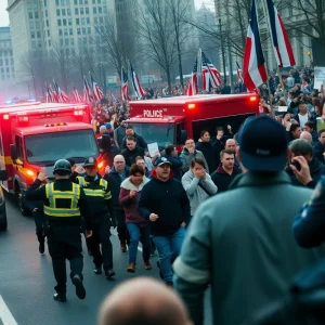 Emergency response scene during New Orleans New Year attack