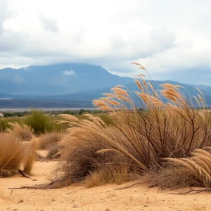 Landscape of Southern California affected by Santa Ana winds