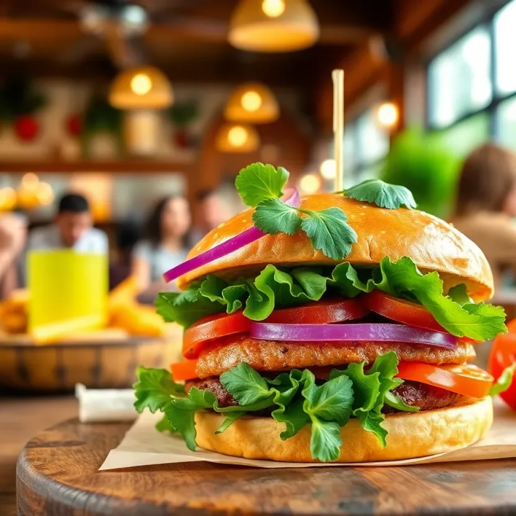 Plant-based burger at Slutty Vegan Birmingham