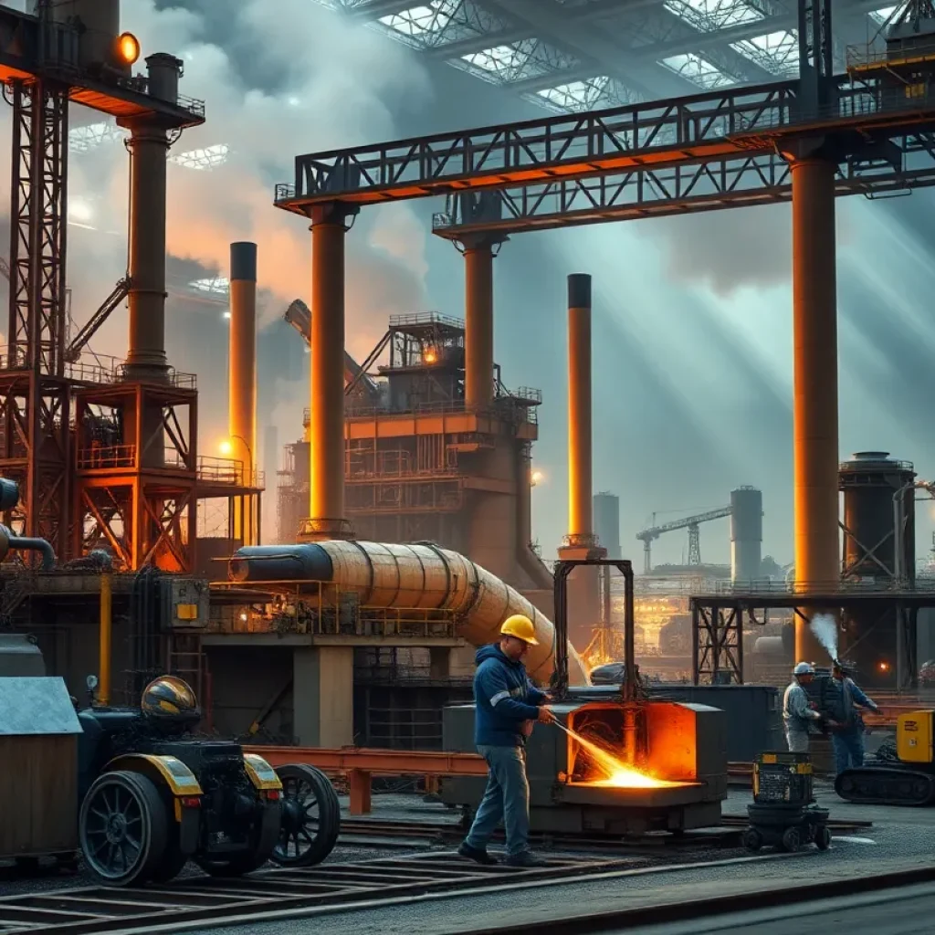 Steel manufacturing facilities in Birmingham, showcasing U.S. Steel's impact on the local economy.