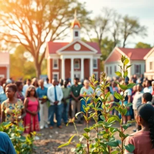 Community gathering celebrating educational achievements in Alabama