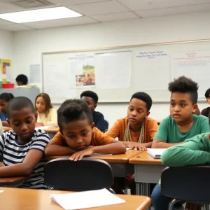 Students in an Alabama classroom facing uncertainty over education funding