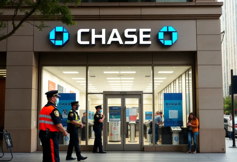 Chase Bank in Birmingham with police presence